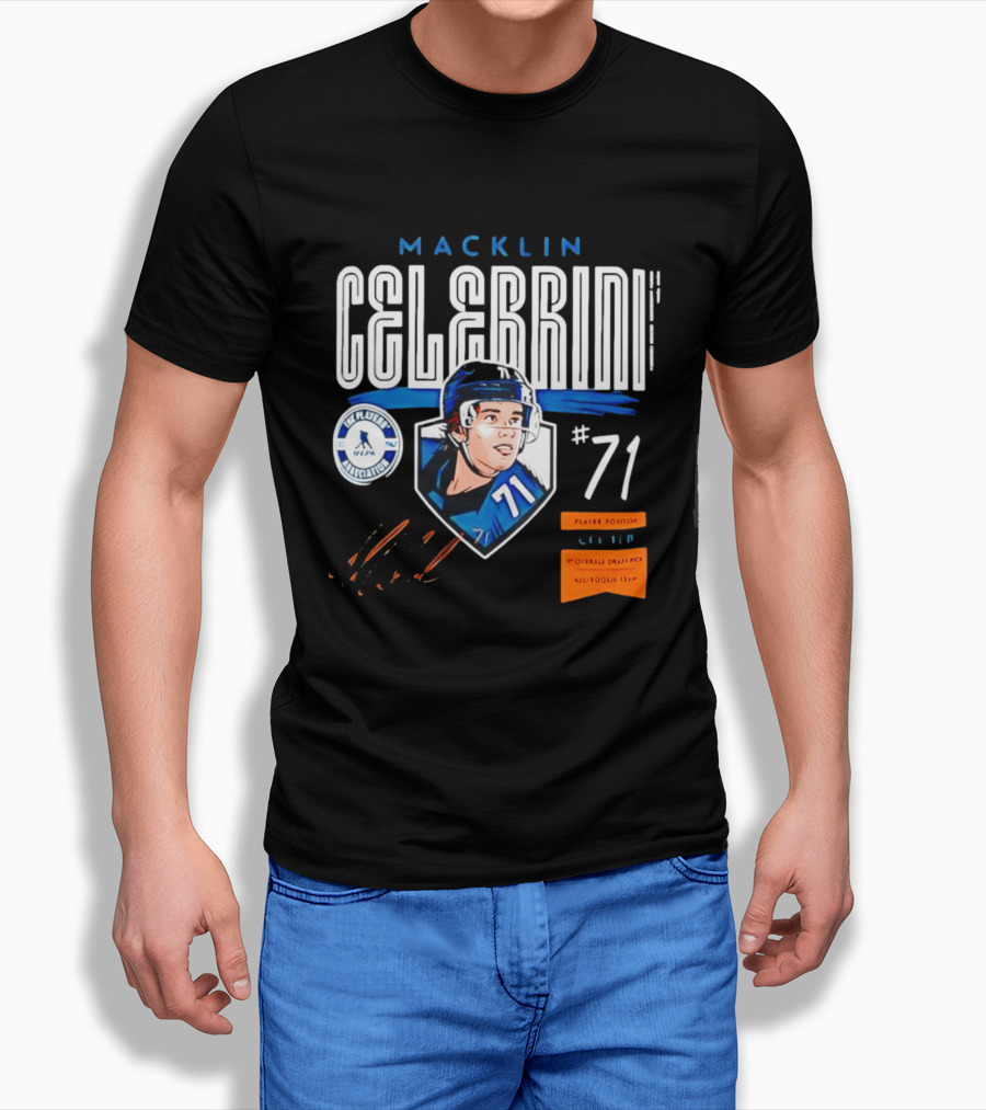Macklin Celebrini NHLPA All Rookie Team 1st Overall Draft Pick #71 Center T-Shirt