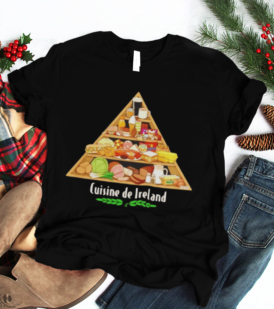 Cuisine De Ireland Humorous Cartoon Food Pyramid T-Shirt