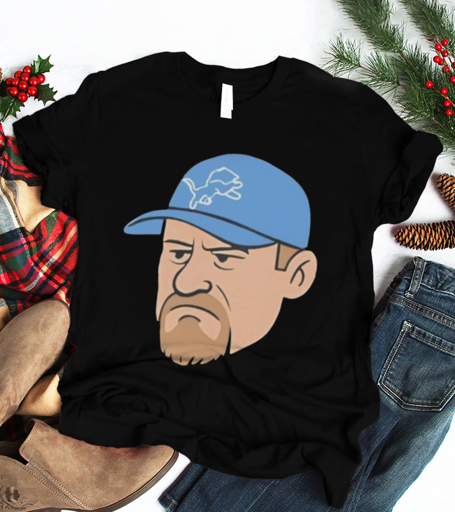 Detroit Lions Grumpy Man With Hat Football Team Fan T-Shirt