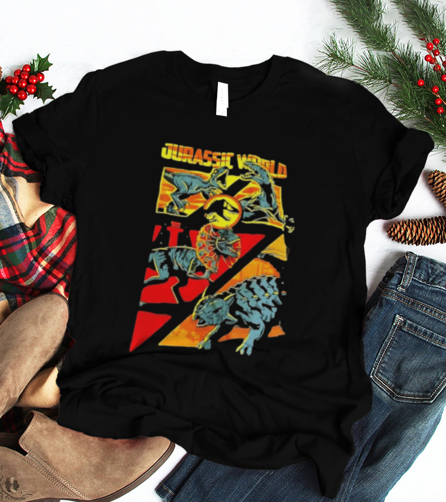 Velociraptor Dilophosaurus Ankylosaurus Jurassic World Dinosaurs T-Shirt