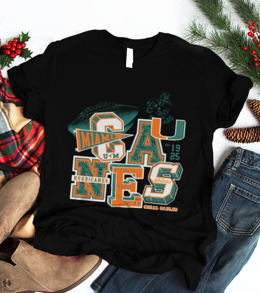 Miami Hurricanes U Coral Gables Athletic Football Team It's All About The U T-Shirt