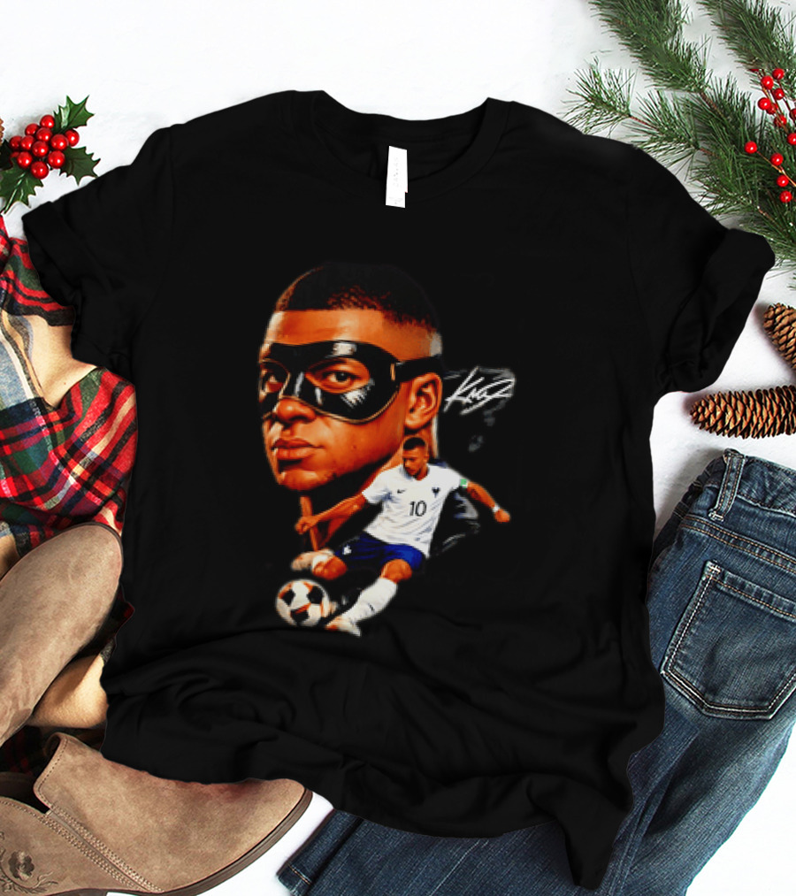France Kylian Mbappe 10 Soccer Star Masked Player T-Shirt