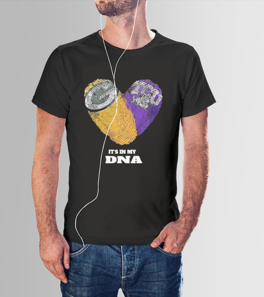 Green Bay Packers TCU Horned Frogs It's In My DNA Heart Fingerprints Fan Love T-Shirt