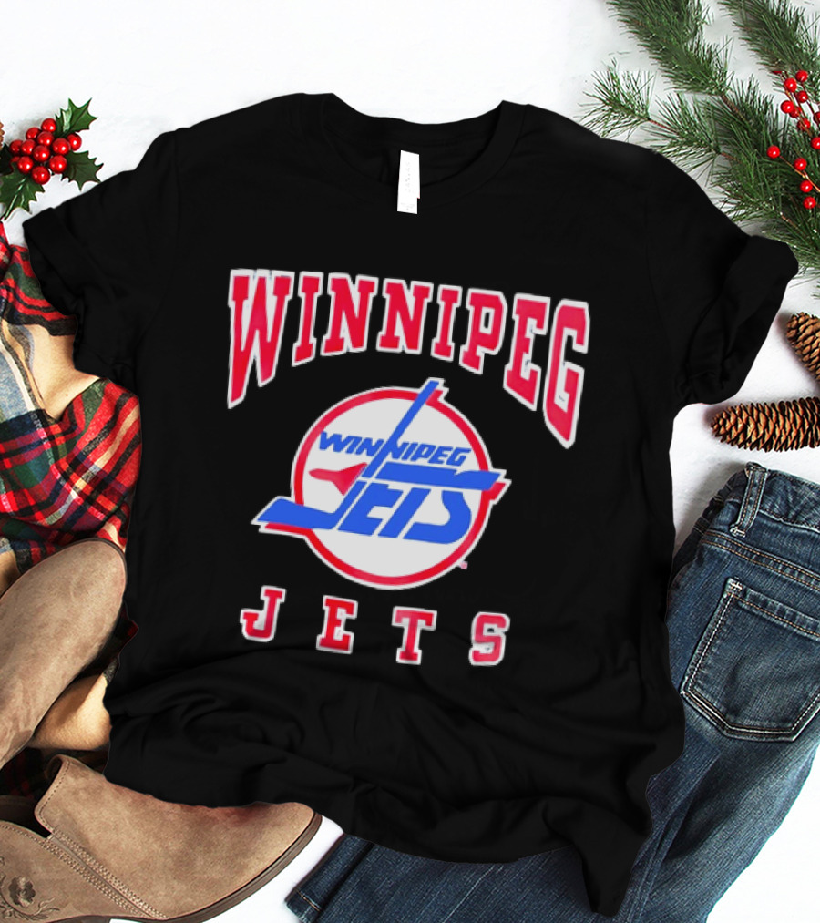 Winnipeg Jets Hockey Team Name Bold NHL Sportswear T-Shirt