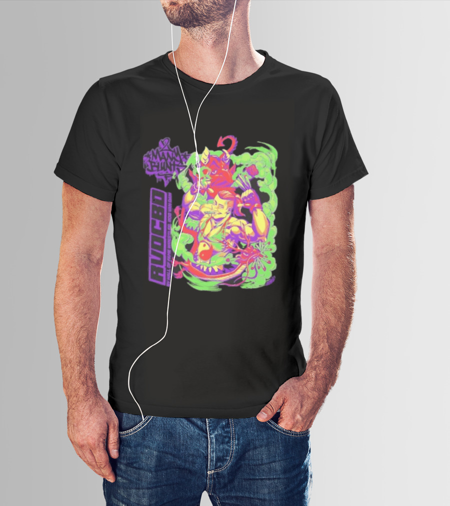 Rob Van Dam 2 Many Blunts RVD CBD Hall Of Fame Wrestler Psychedelic Smoke Dragons T-Shirt
