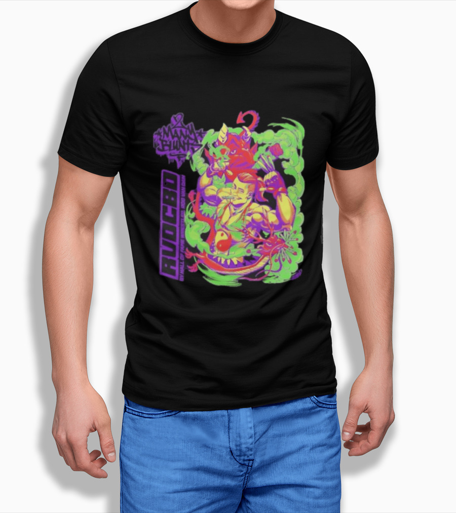 Rob Van Dam 2 Many Blunts RVD CBD Hall Of Fame Wrestler Psychedelic Smoke Dragons T-Shirt