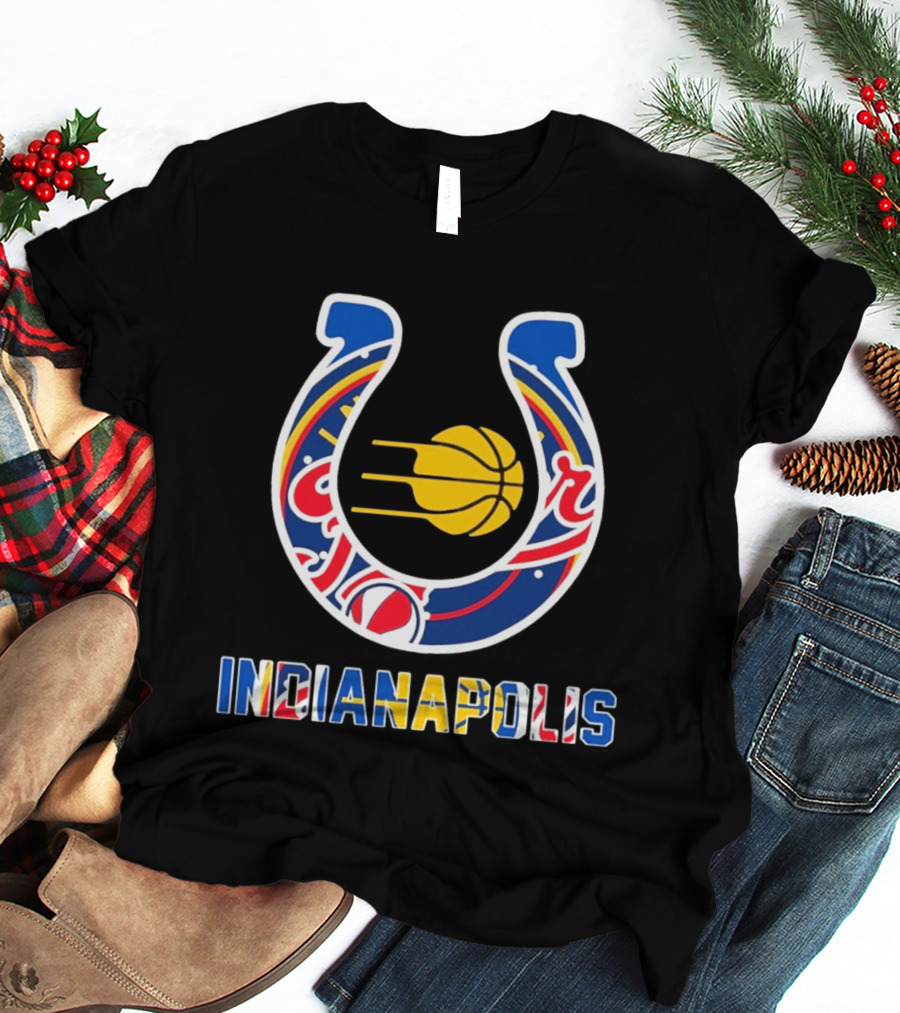 Indianapolis Colts Pacers Racing Hockey Sports Team Mashup T-Shirt