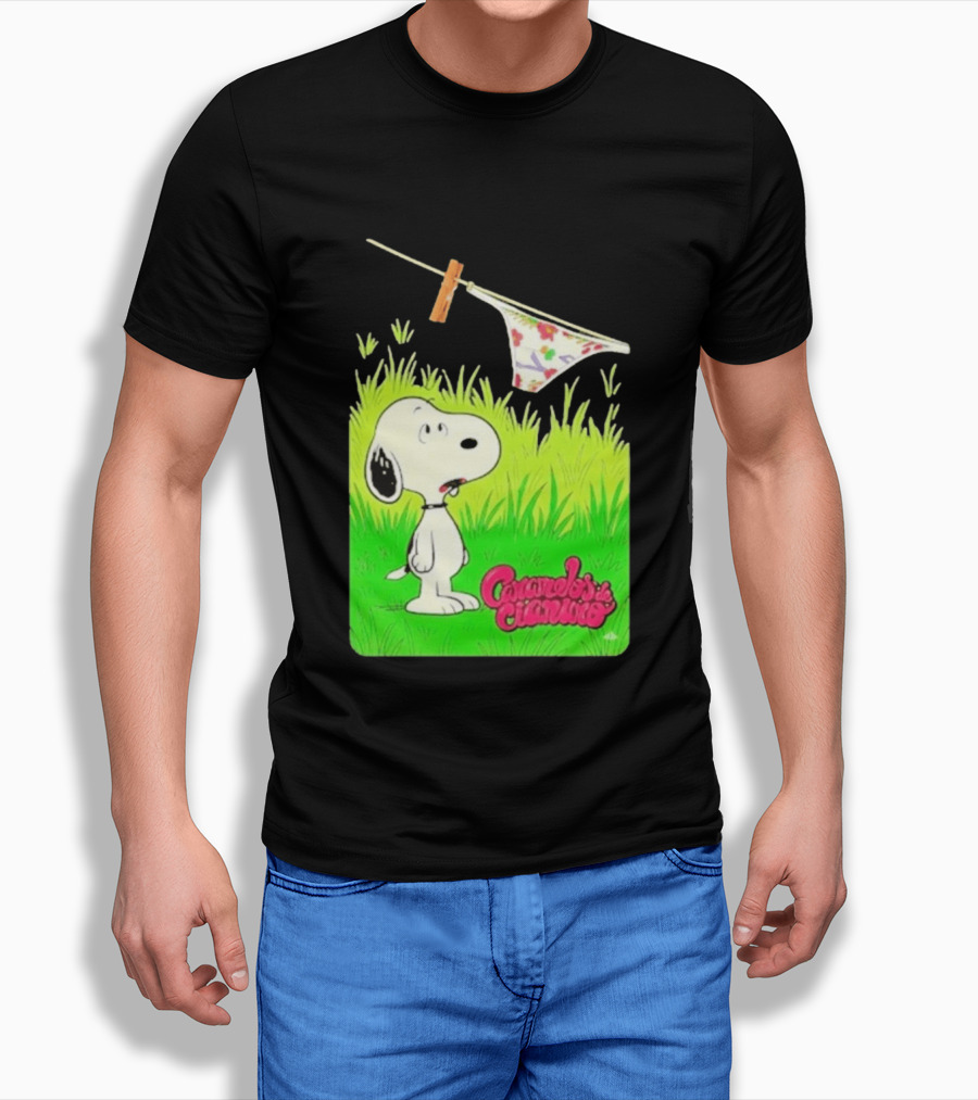 Snoopy Caramelos De Cianuro En Español Classic Cartoon And Rock Band Fusion T-Shirt