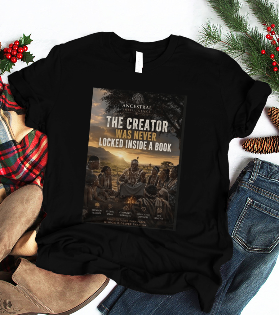 Ancestral Intelligence The Creator Was Never Locked Inside A Book Wisdom Inspirational T-Shirt
