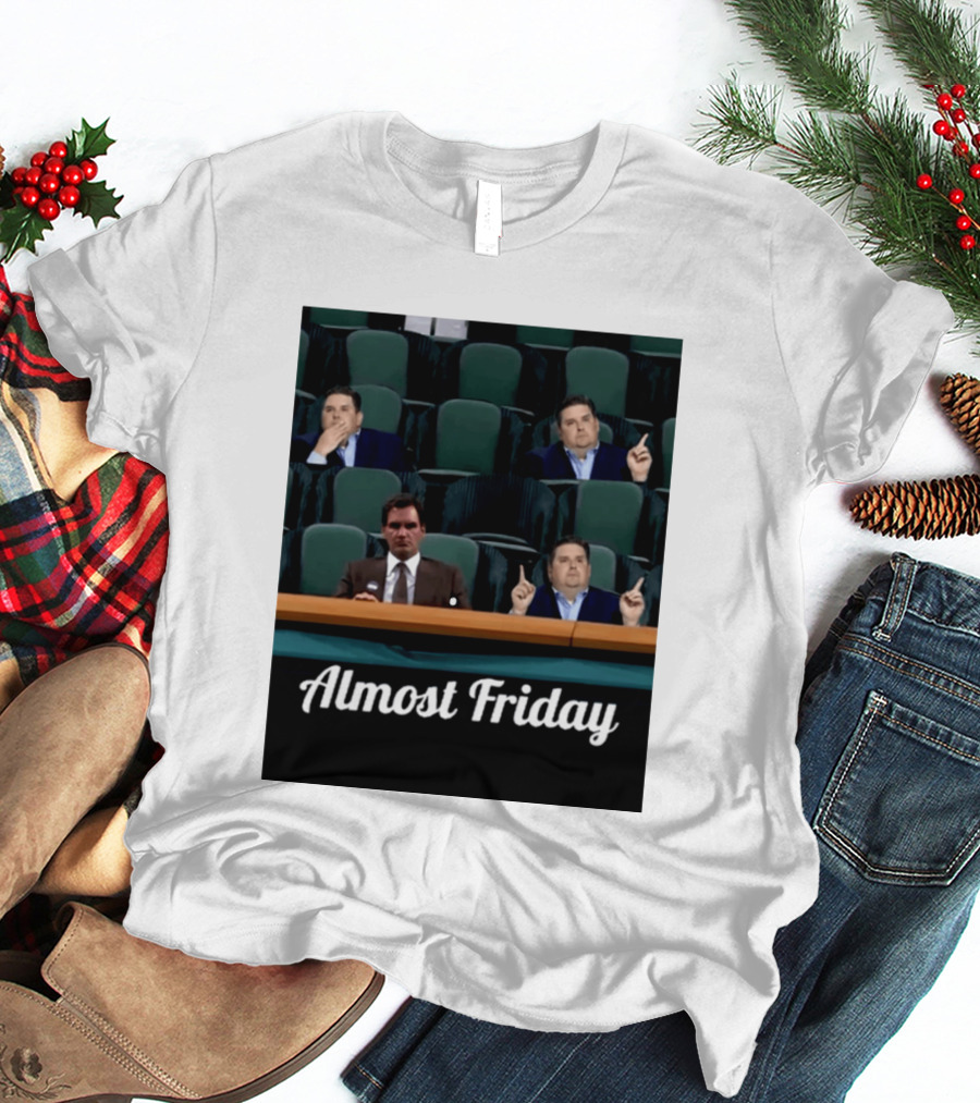 Almost Friday Meme With Roger Federer And Jonah Hill In Audience T-Shirt