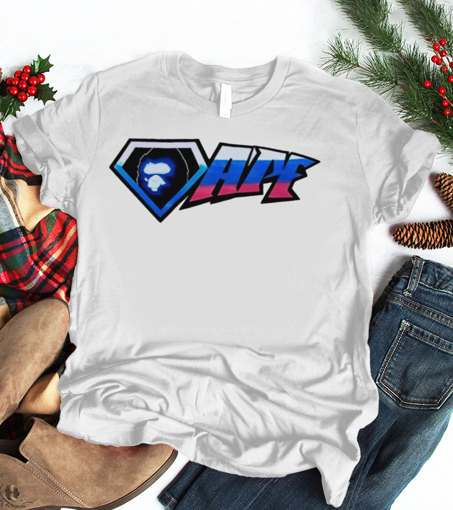 Gorilla Diamond APE Shield Blue Red Gradient T-Shirt