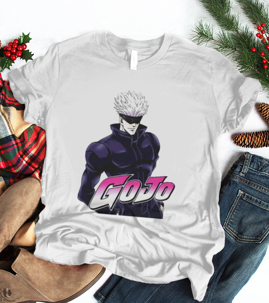 Satoru Gojo Jujutsu Kaisen Anime Crossover Jojo T-Shirt