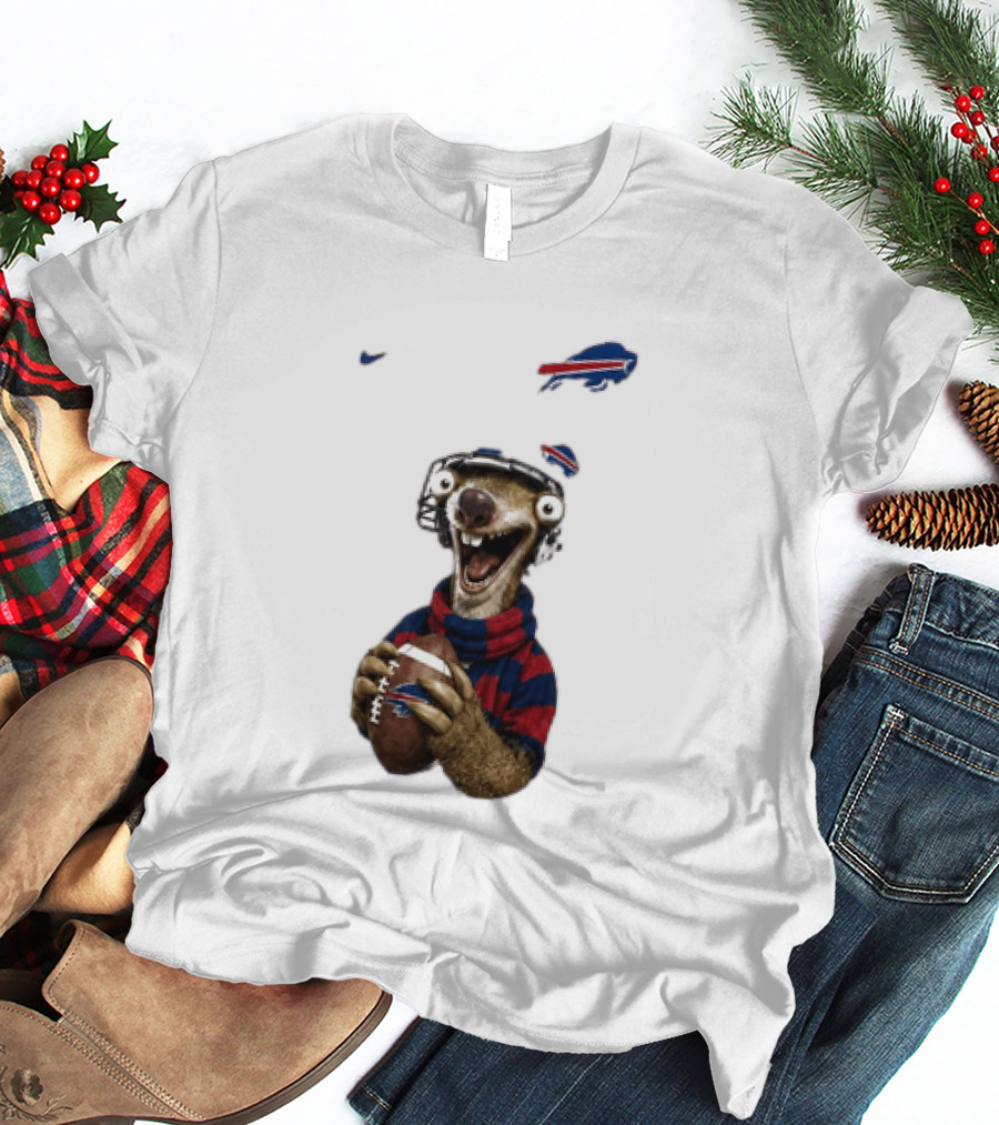 Sid The Sloth Buffalo Bills Football Helmet Scarf Iconic Team Fun T-Shirt