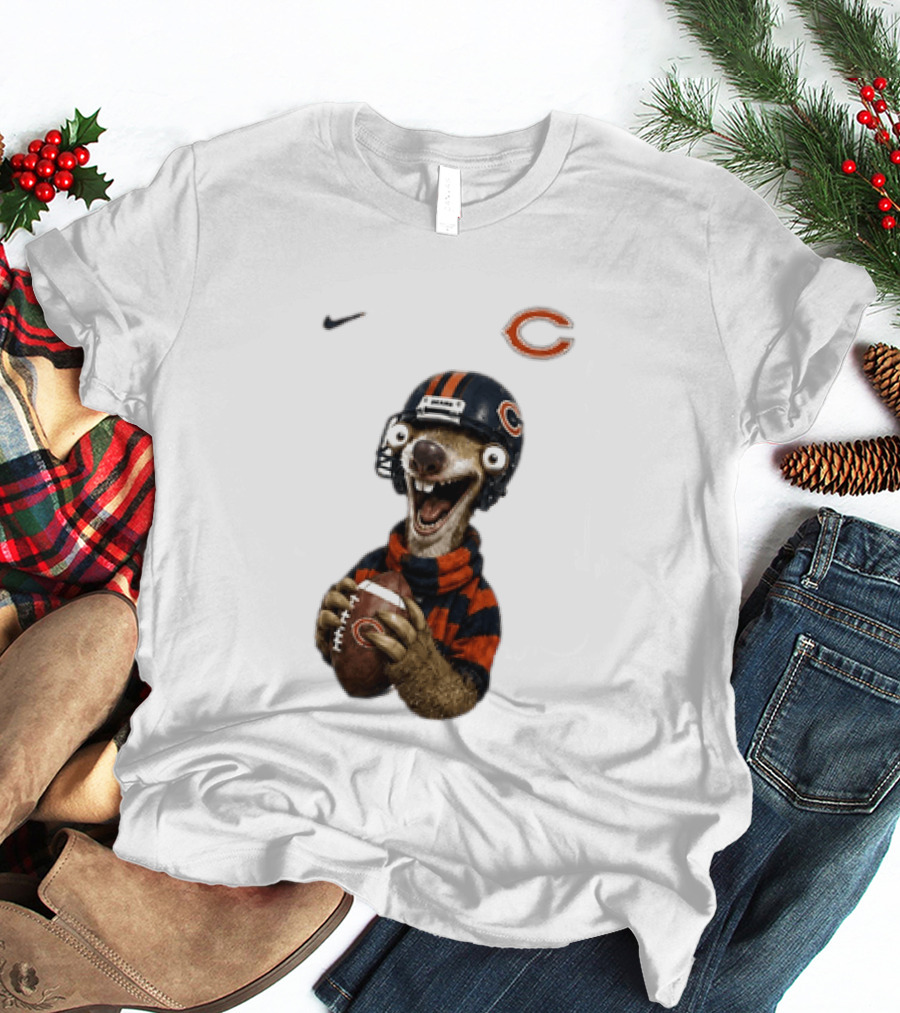 Sid The Sloth Chicago Bears Football Helmet Nike NFL Fan Gear T-Shirt