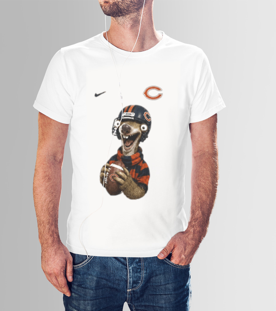 Sid The Sloth Chicago Bears Football Helmet Nike NFL Fan Gear T-Shirt