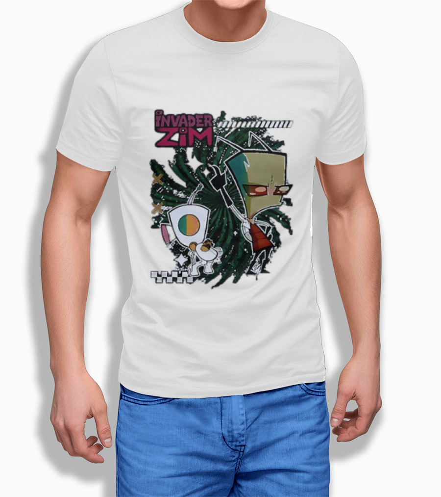 Invader Zim Gir With Zim Eating Taco Spiral T-Shirt