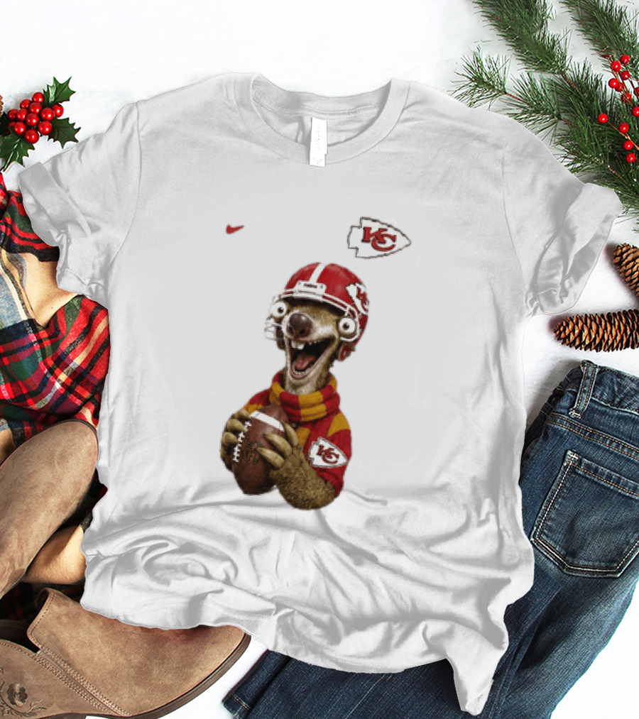 Sid The Sloth Kansas City Chiefs Helmet Football Fanatic T-Shirt