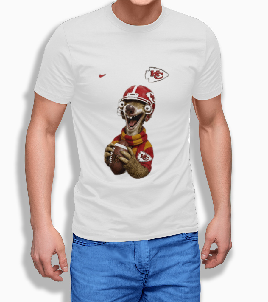 Sid The Sloth Kansas City Chiefs Helmet Football Fanatic T-Shirt