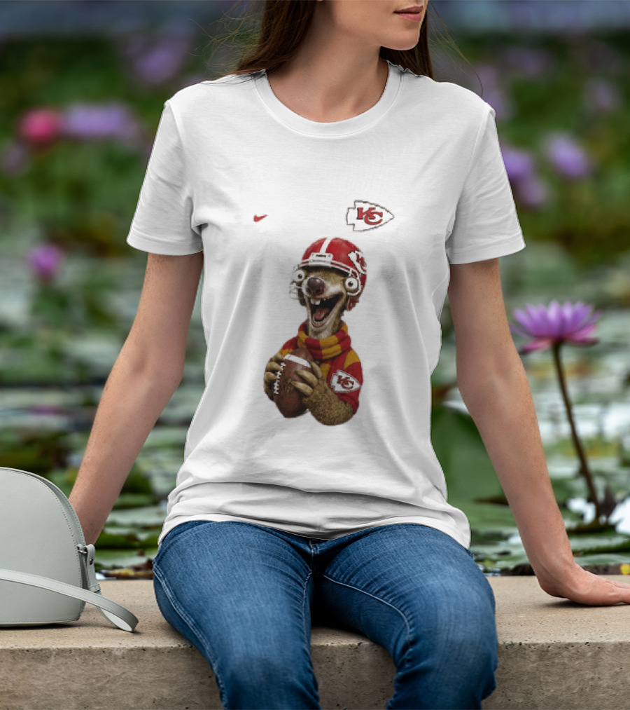 Sid The Sloth Kansas City Chiefs Helmet Football Fanatic T-Shirt