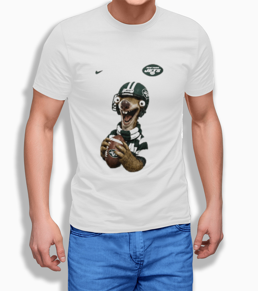 Sid The Sloth New York Jets Football Helmet Scarf And Ball T-Shirt