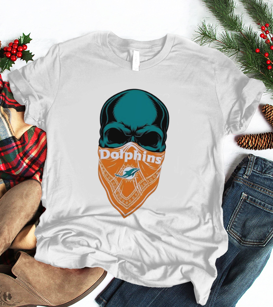 Miami Dolphins Skull Bandana With Team T-Shirt