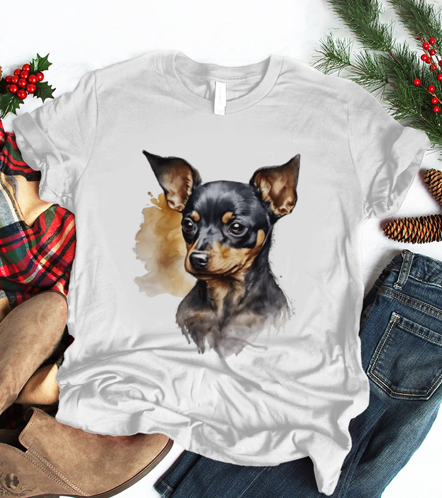 Miniature Pinscher Dog Watercolor T-Shirt