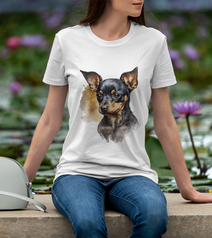 Miniature Pinscher Dog Watercolor T-Shirt