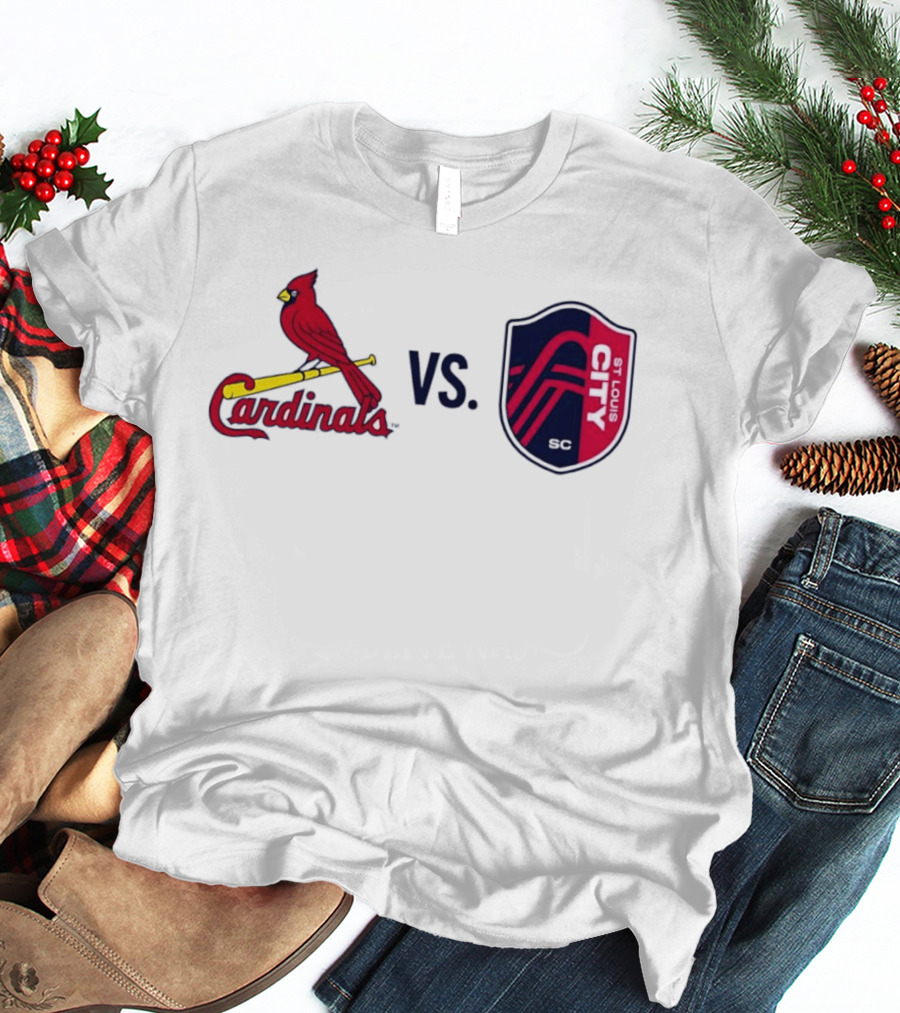 St Louis Cardinals Vs St Louis City SC Matchup T-Shirt