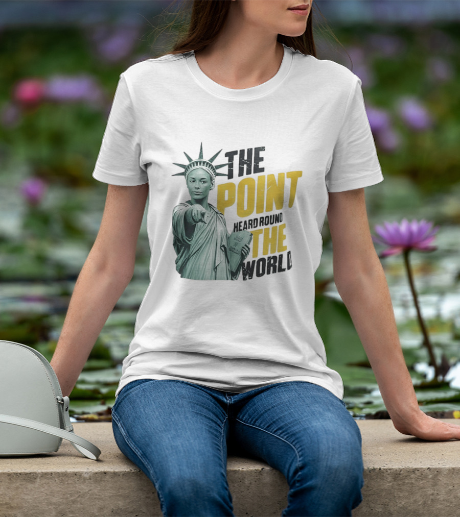The Point Heard Round The World Statue Of Liberty Sophie Cunningham Indiana Fever T-Shirt