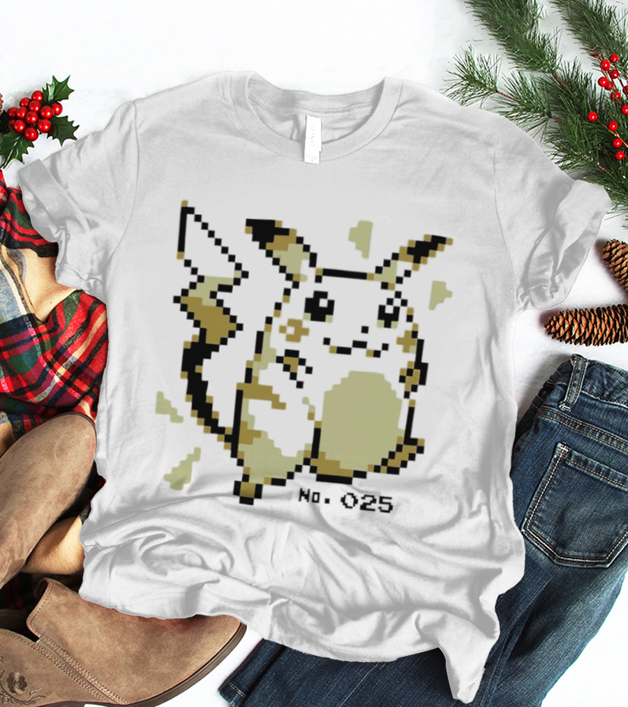 No 025 Pikachu Electricity Spark Pixel T-Shirt