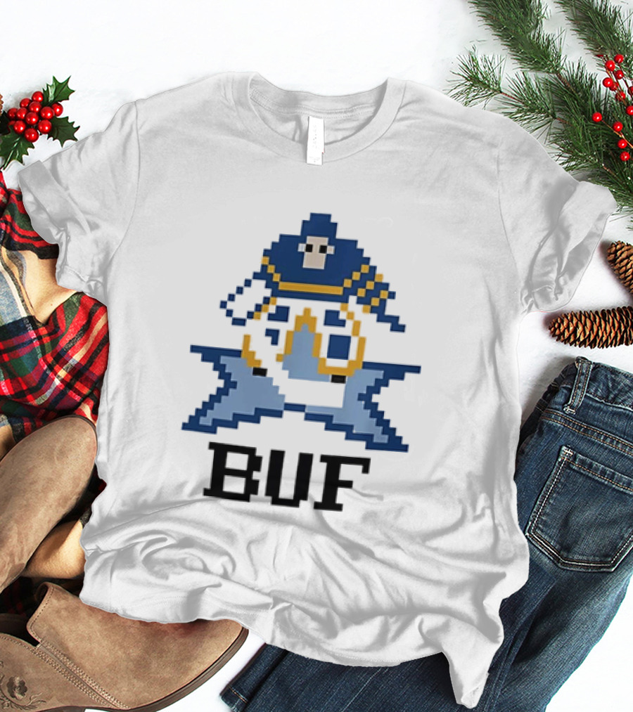 Pixelated Buffalo BUF Hockey Retro Game T-Shirt