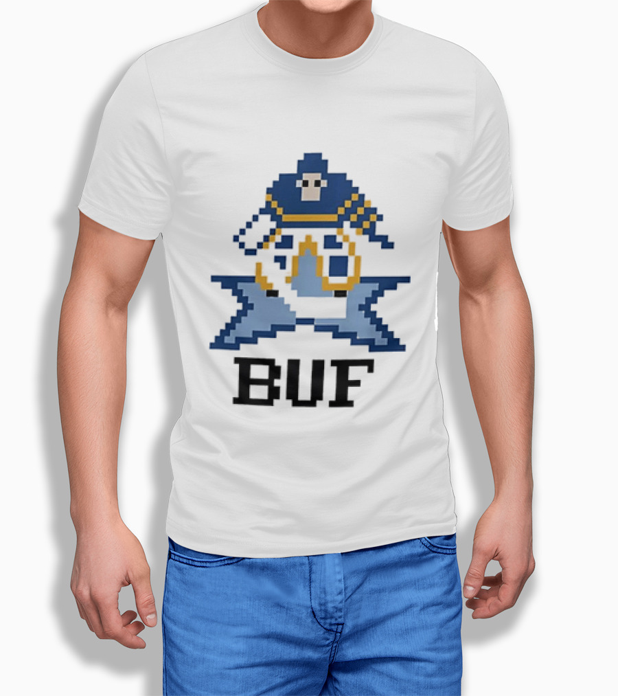Pixelated Buffalo BUF Hockey Retro Game T-Shirt