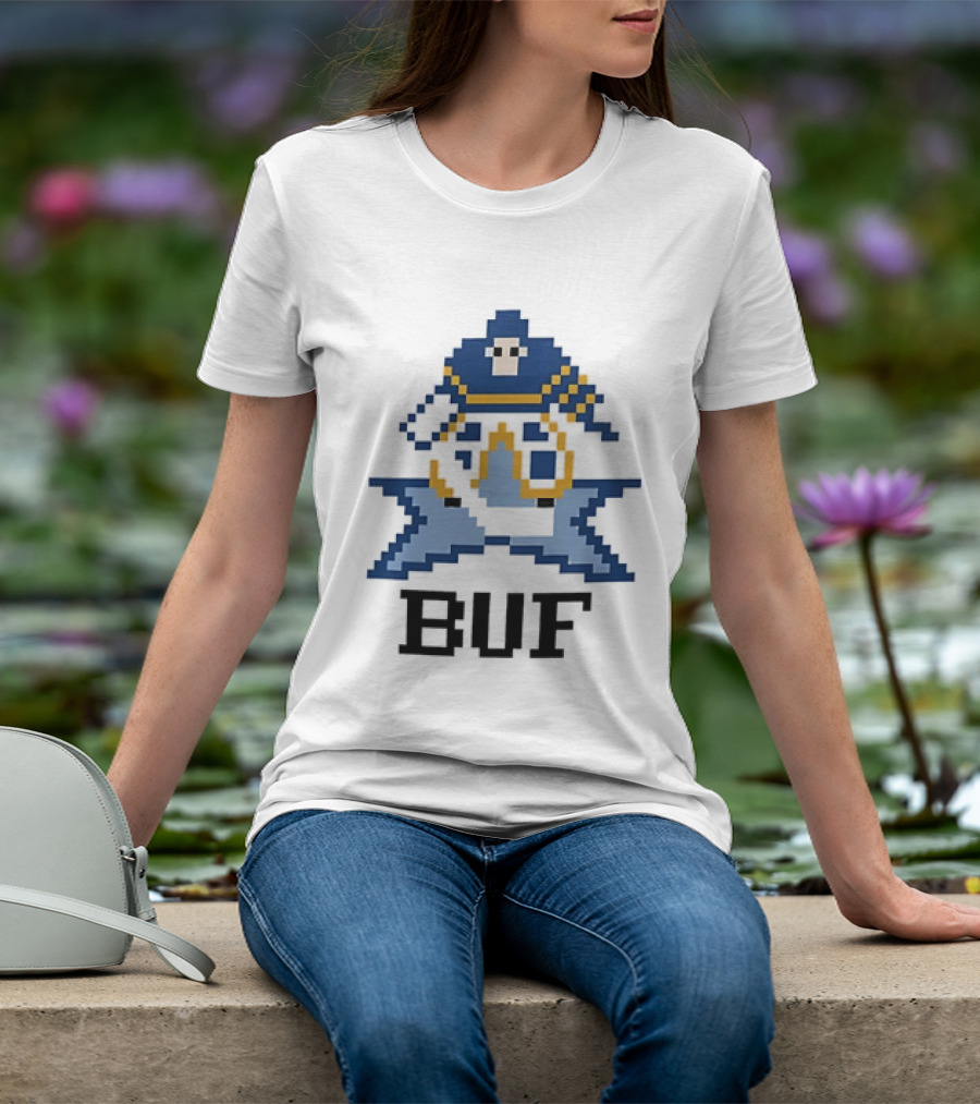 Pixelated Buffalo BUF Hockey Retro Game T-Shirt