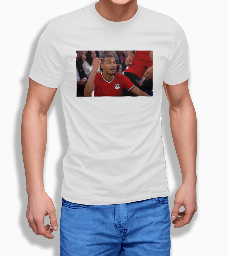 Victor Wembanyama Pointing Wearing Egypt National Football Team Kit T-Shirt