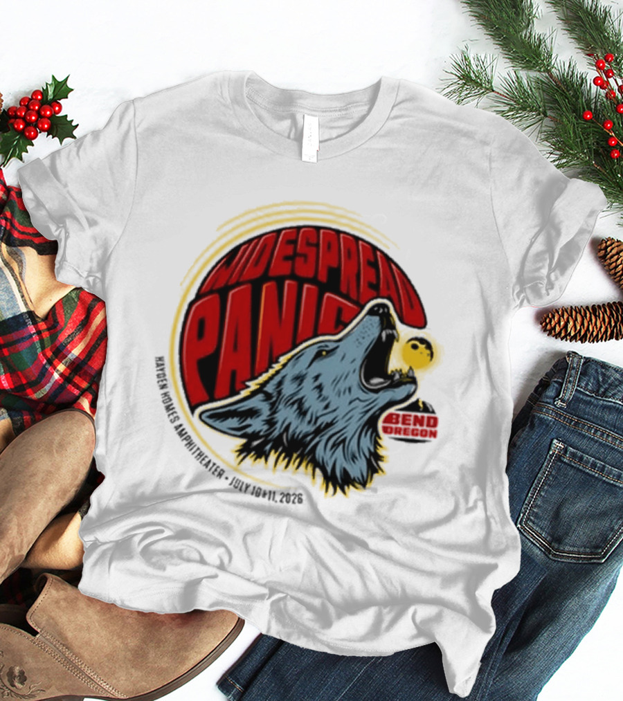 Widespread Panic Bend OR July 10 11 2026 Tour Wolf Image T-Shirt