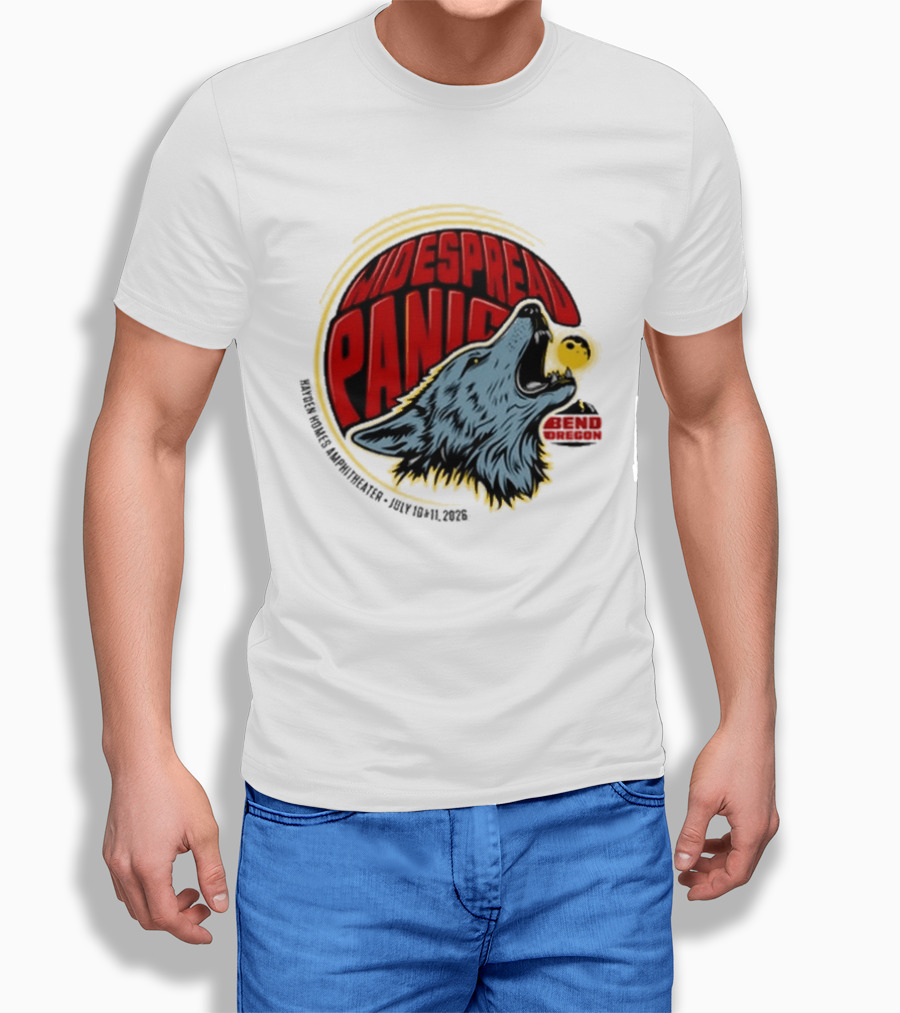 Widespread Panic Bend OR July 10 11 2026 Tour Wolf Image T-Shirt