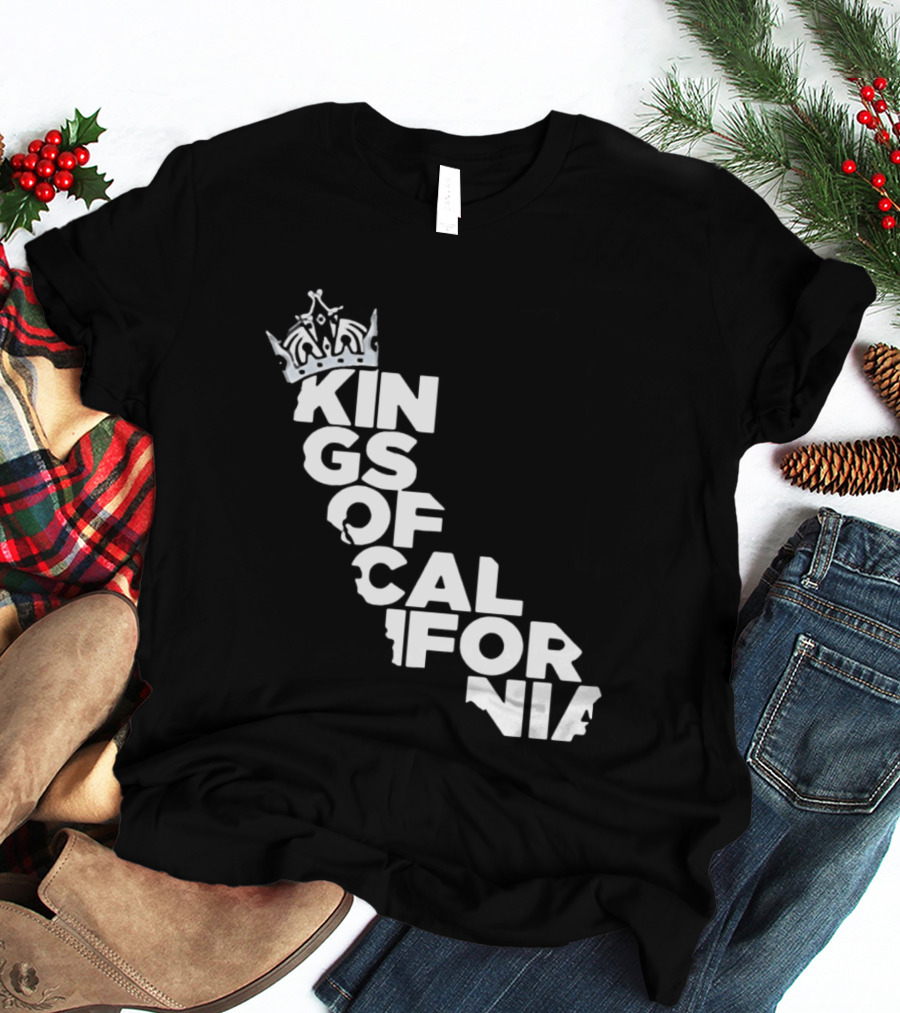 Kings Of California Crown Text Map T-Shirt