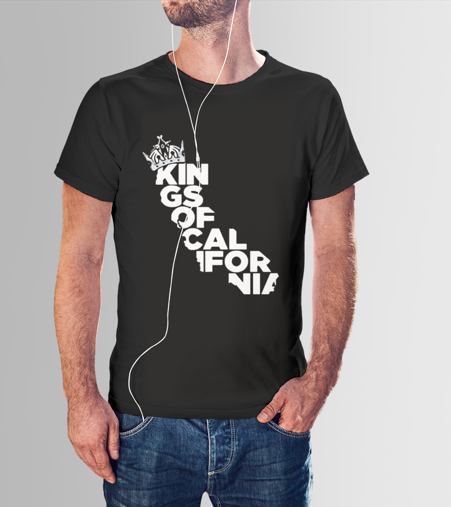 Kings Of California Crown Text Map T-Shirt