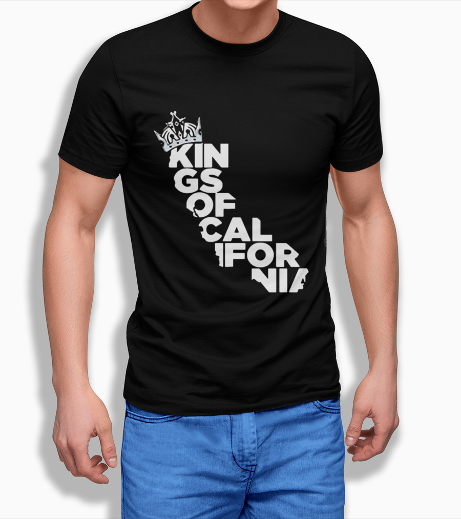 Kings Of California Crown Text Map T-Shirt