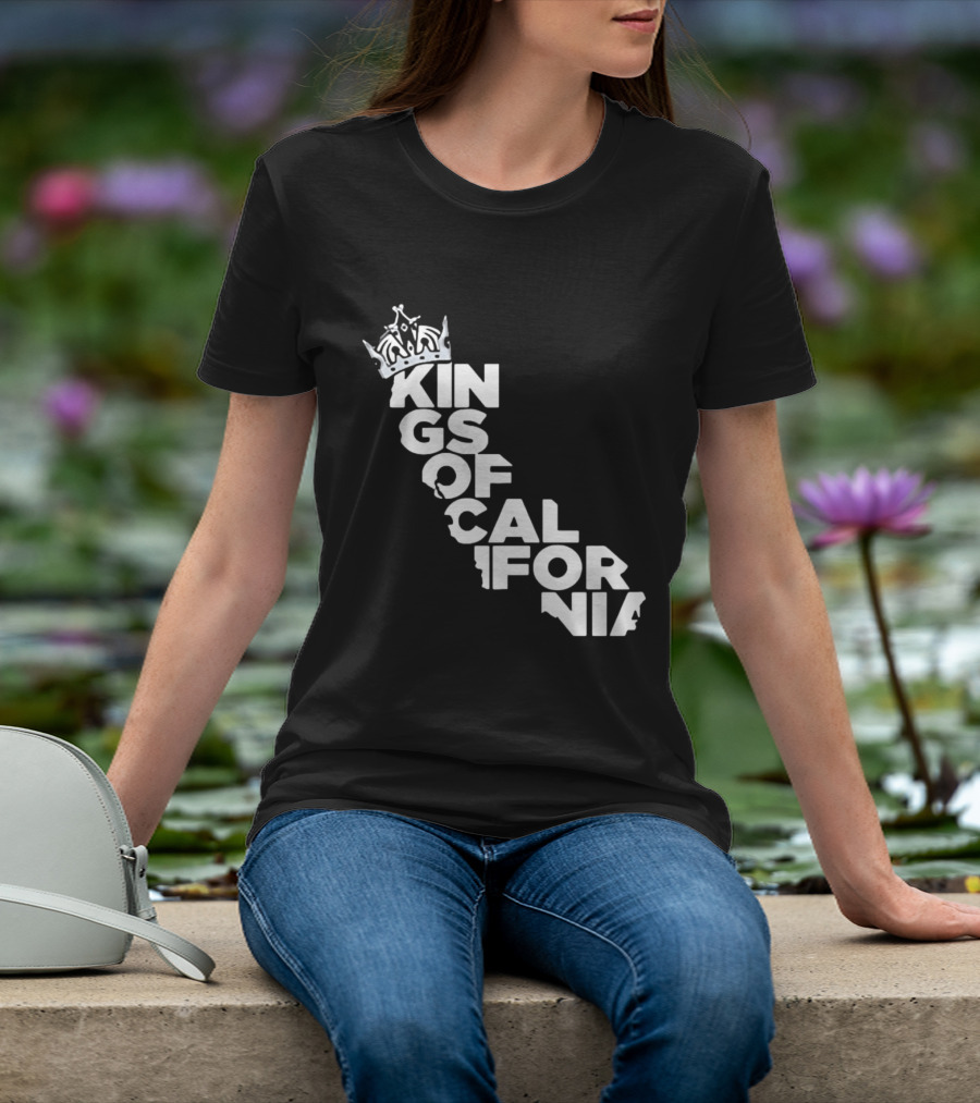 Kings Of California Crown Text Map T-Shirt