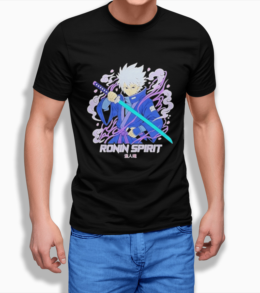 Ronin Spirit Anime Samurai Warrior Katana Manga T-Shirt