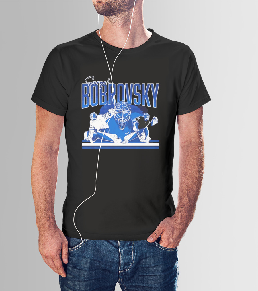 Sergei Bobrovsky Florida Panthers NHL Blue White Number 72 T-Shirt