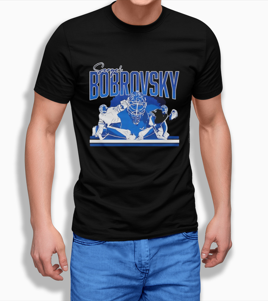 Sergei Bobrovsky Florida Panthers NHL Blue White Number 72 T-Shirt