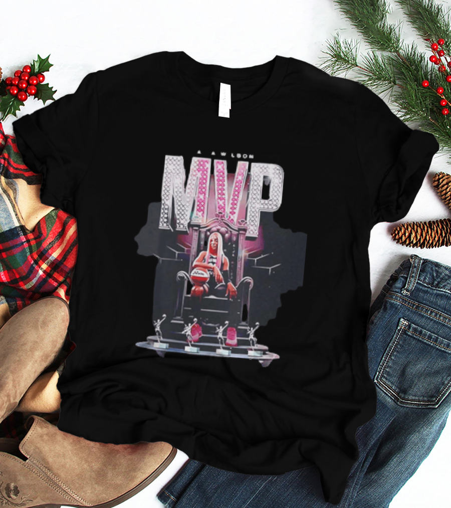 A'ja Wilson MVP Throne Las Vegas Aces Basketball Trophy T-Shirt