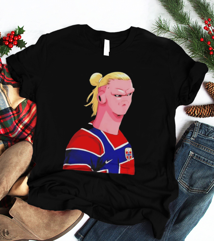 Erling Haaland Cartoon Norway National Football Team Norge T-Shirt
