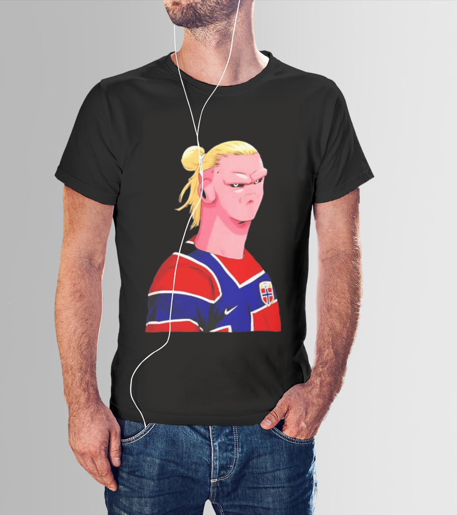 Erling Haaland Cartoon Norway National Football Team Norge T-Shirt