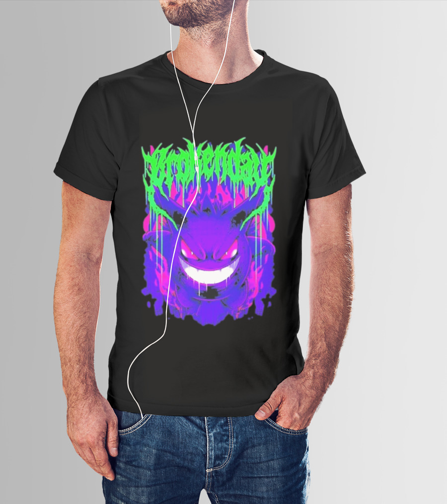 Brokenday Gengar Shadow Ball Bootleg Purple Neon T-Shirt