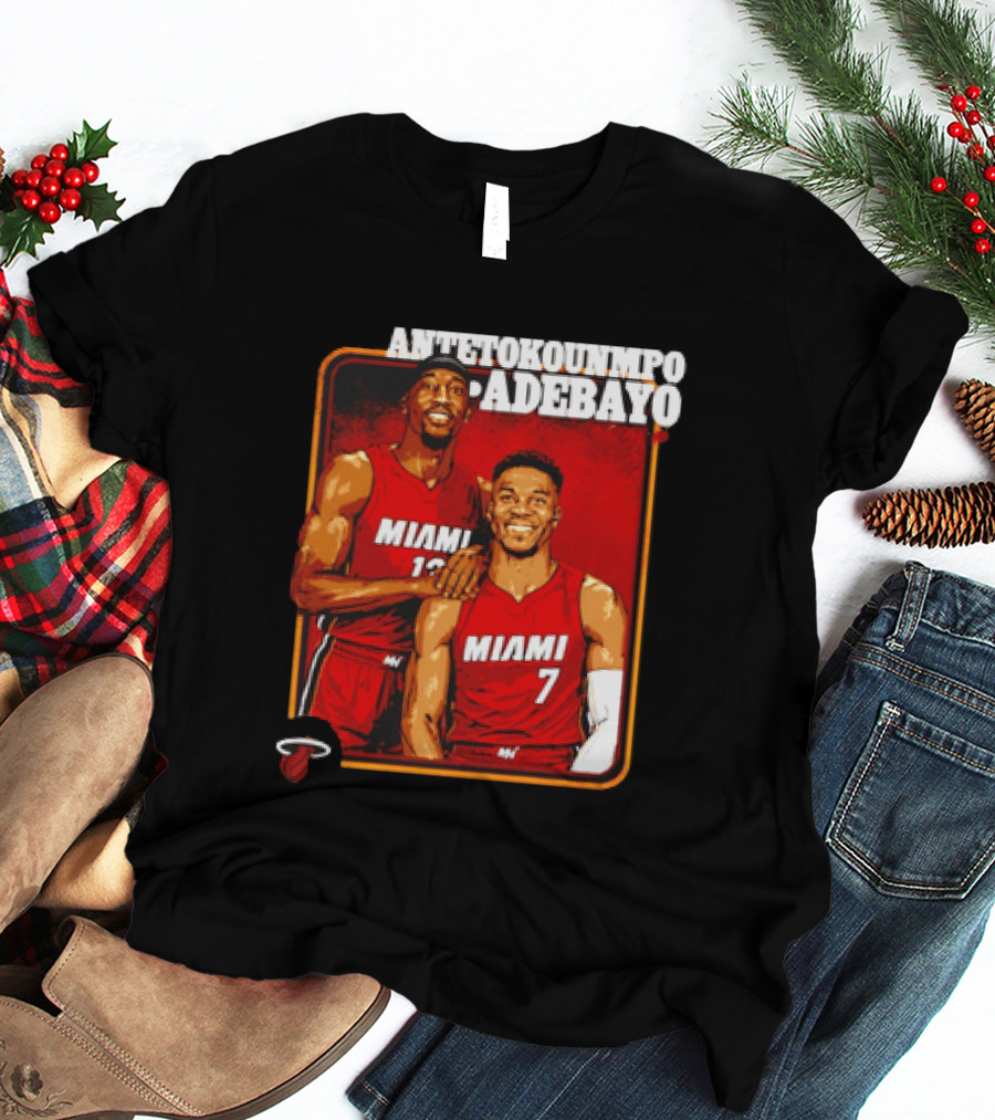 Antetokounmpo Adebayo Miami Heat Basketball T-Shirt