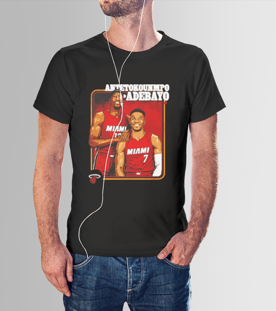 Antetokounmpo Adebayo Miami Heat Basketball T-Shirt