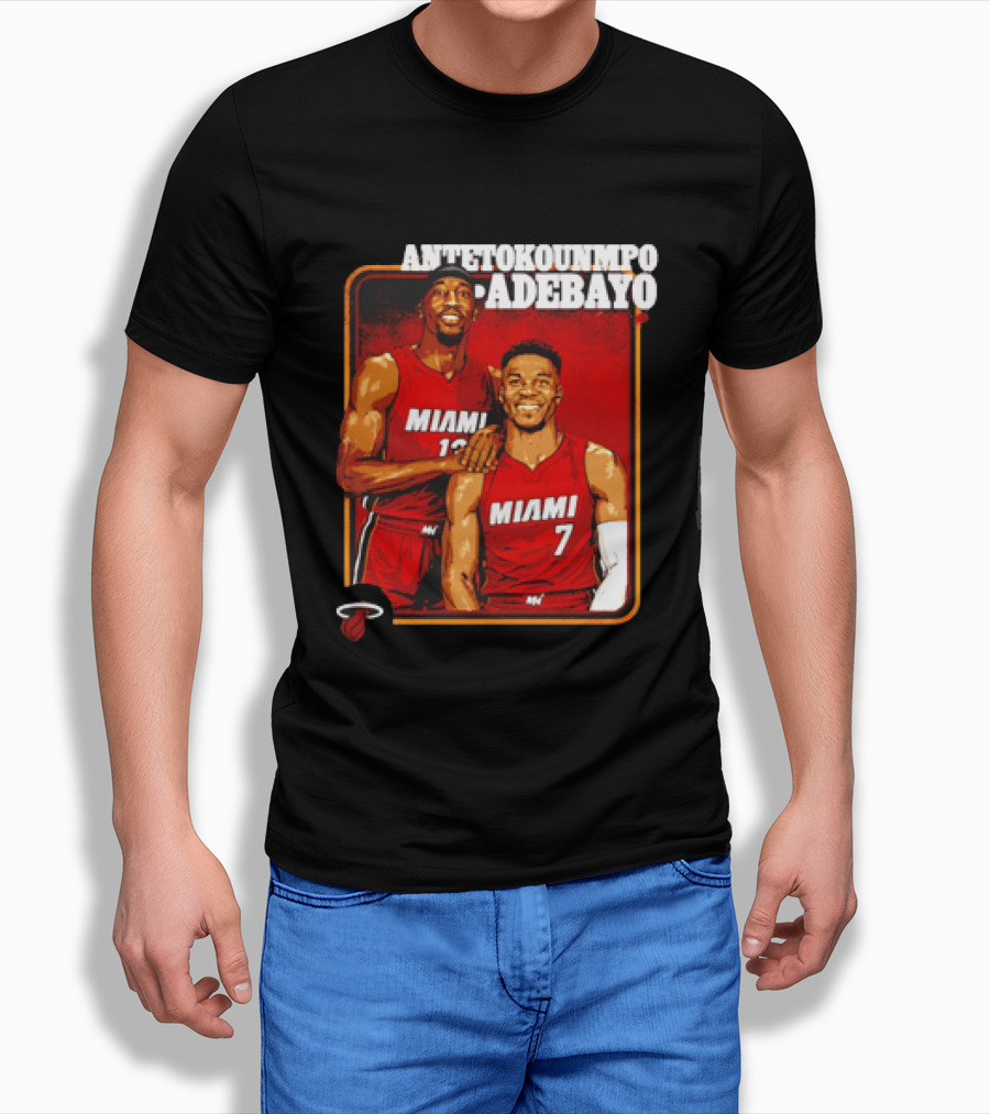 Antetokounmpo Adebayo Miami Heat Basketball T-Shirt